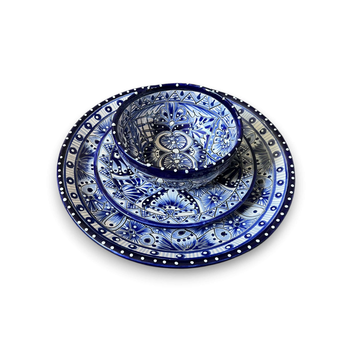 5-Piece Talavera Dinnerware Set | Blue & White Tableware for 1 The Talavera Hub