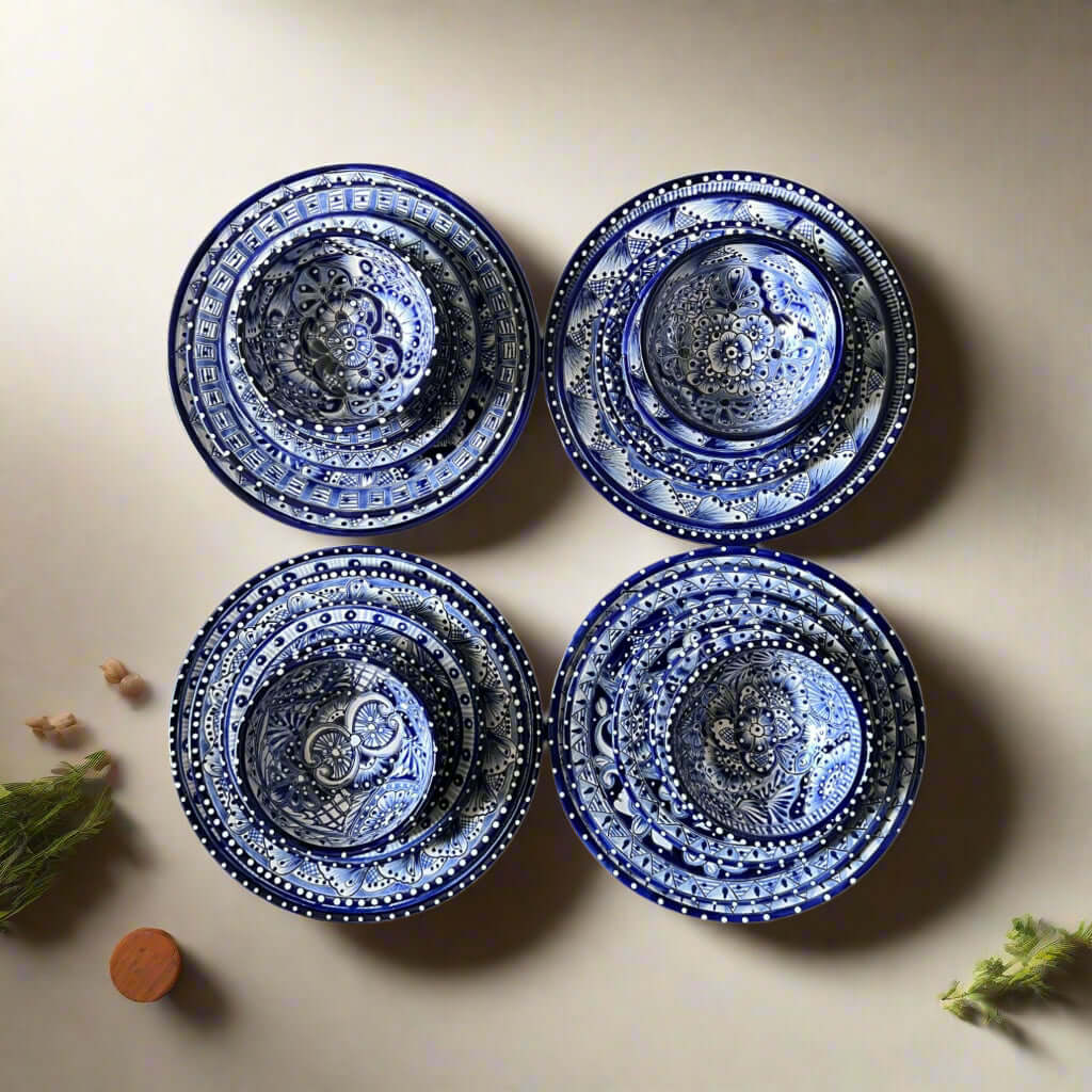 5-Piece Talavera Dinnerware Set | Blue & White Tableware for 1 The Talavera Hub