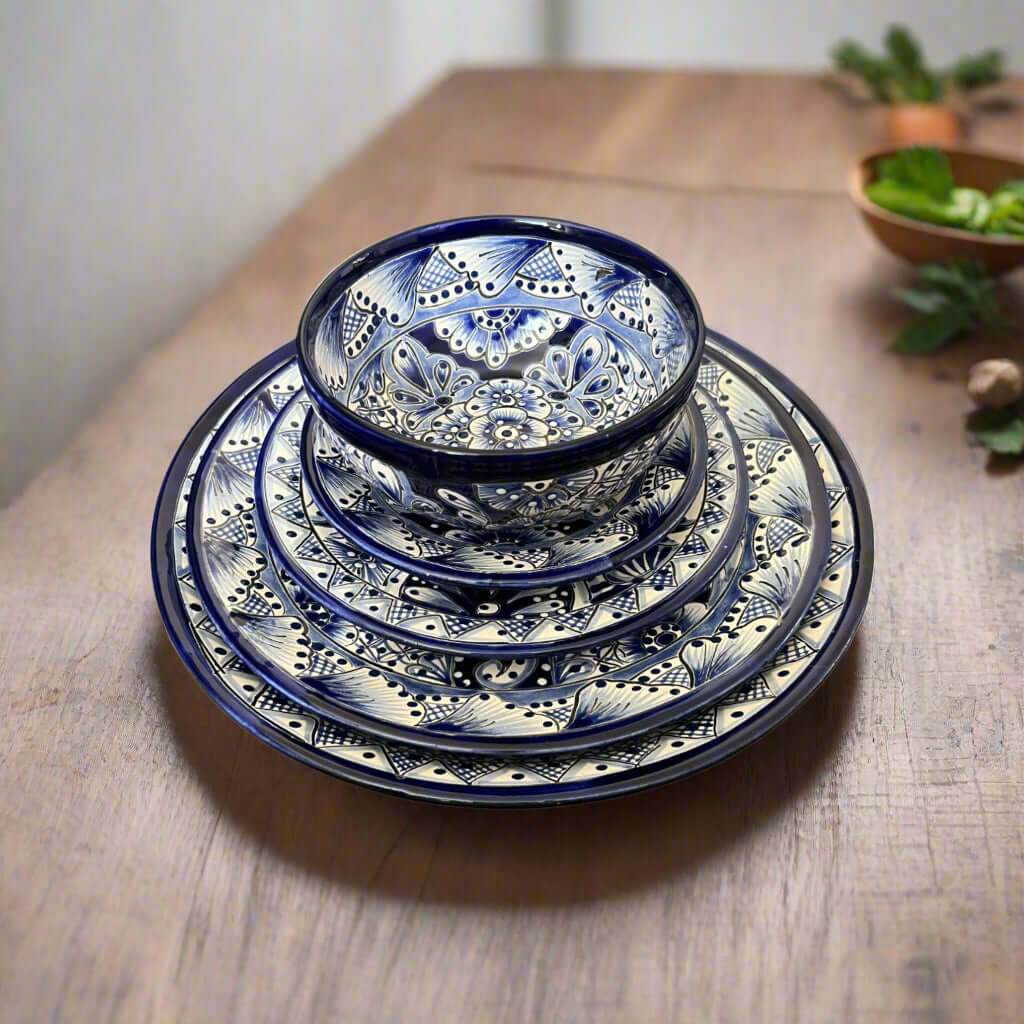30-Piece Talavera Dinnerware Set | Blue & White Tableware for 6 The Talavera Hub