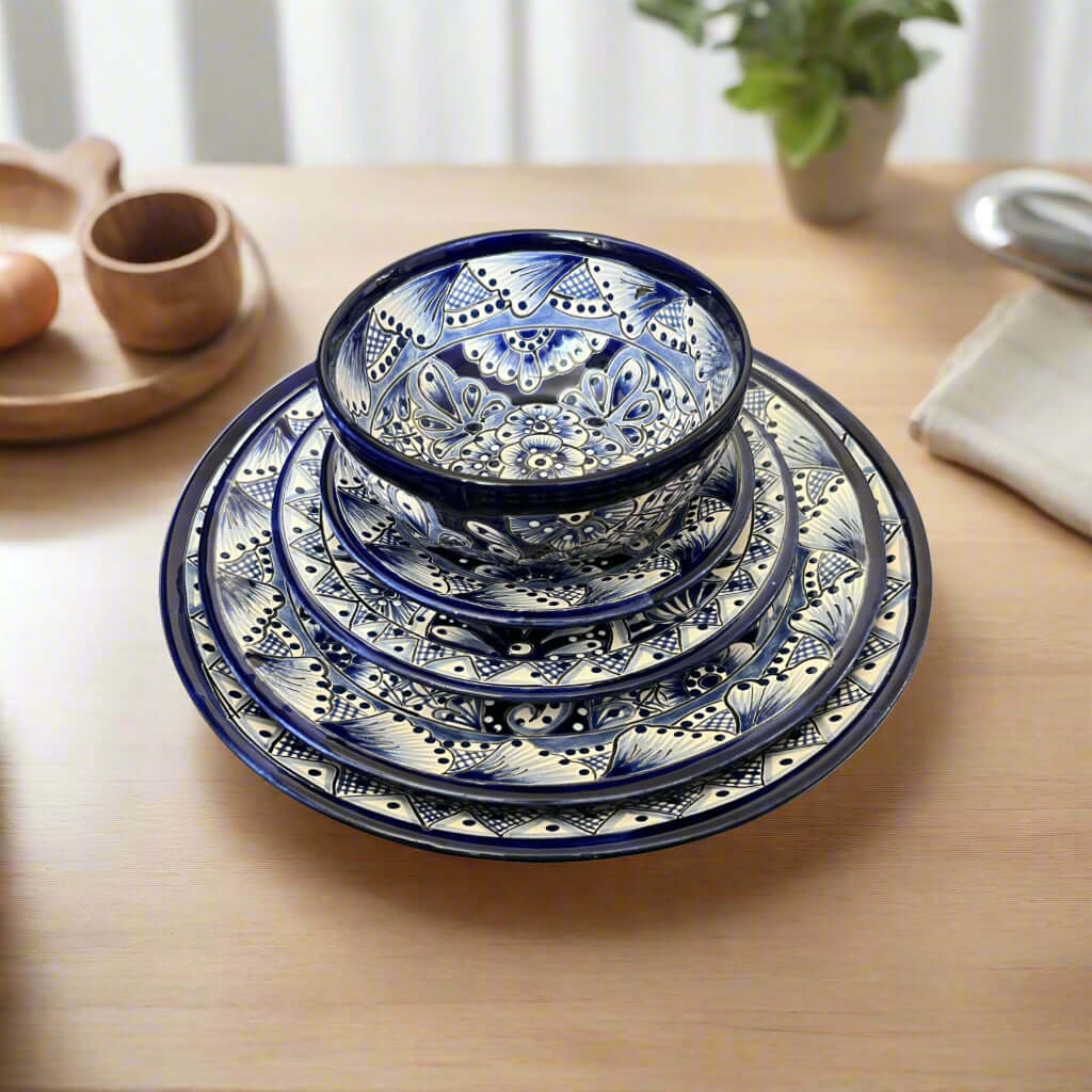 Talavera Dinnerware Set | 20-Piece Blue & White Tableware for 4 The Talavera Hub