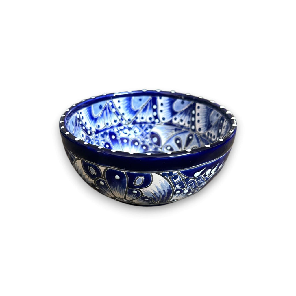 5" Talavera Blue & White Bowl | Handmade Mexican Dinnerware The Talavera Hub