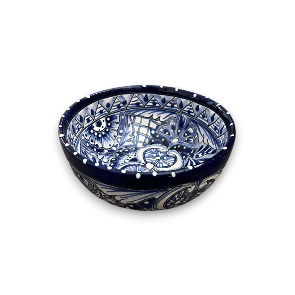 5" Talavera Blue & White Bowl | Handmade Mexican Dinnerware The Talavera Hub
