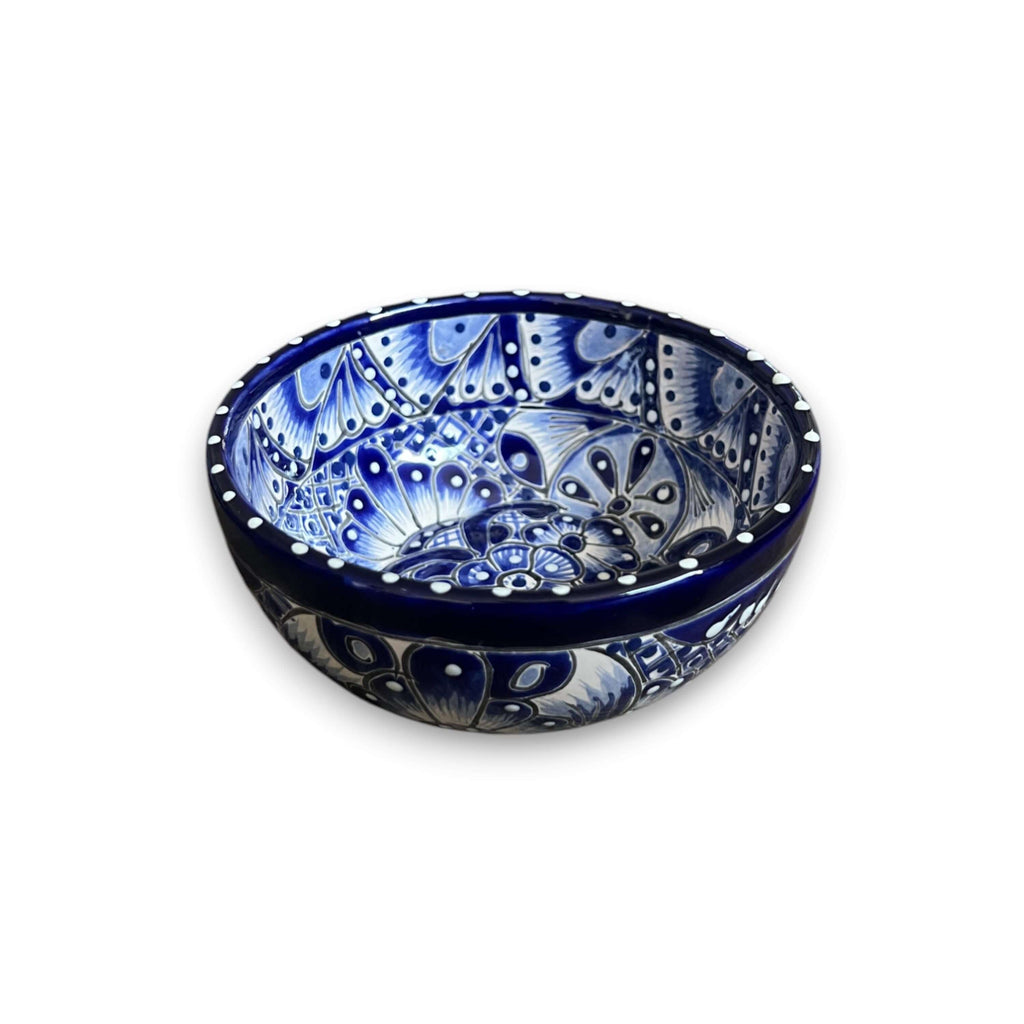 5" Talavera Blue & White Bowl | Handmade Mexican Dinnerware The Talavera Hub