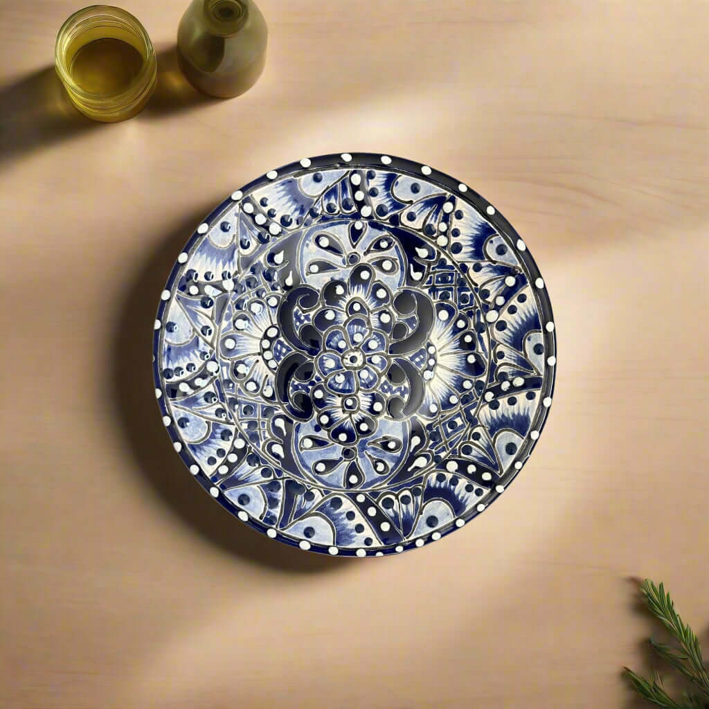 6" Talavera Blue & White Dinner Plate | Mexican Dinnerware The Talavera Hub