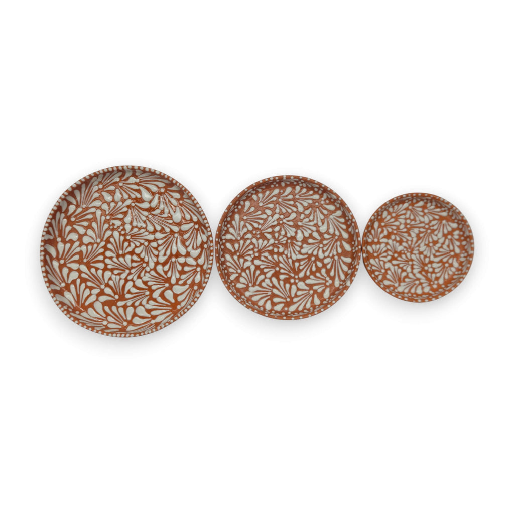 Handmade Talavera Dinnerware Set | Brown & White 4-Piece The Talavera Hub