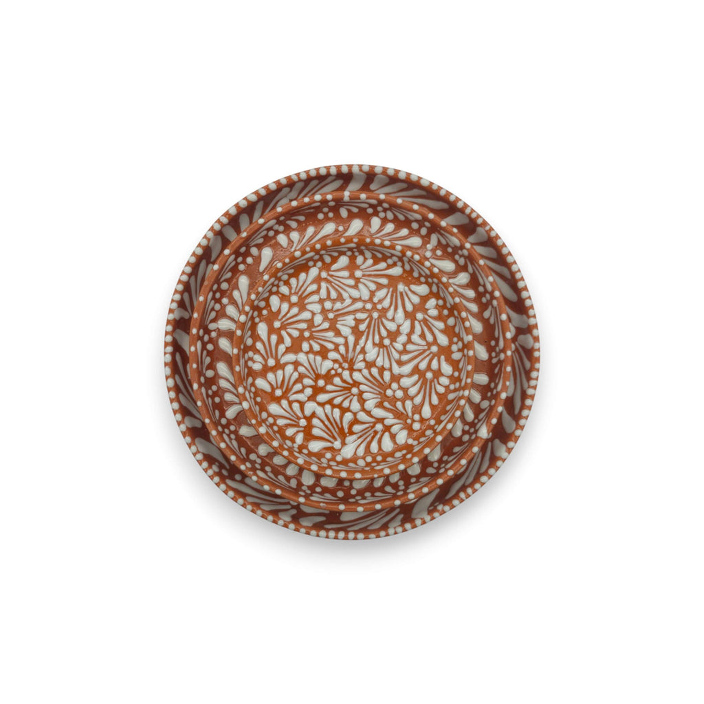 Handmade Talavera Dinnerware Set | Brown & White 4-Piece The Talavera Hub