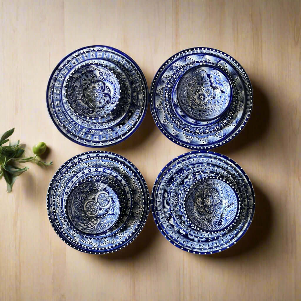 Talavera Dinnerware Set | 20-Piece Blue & White Tableware for 4 The Talavera Hub