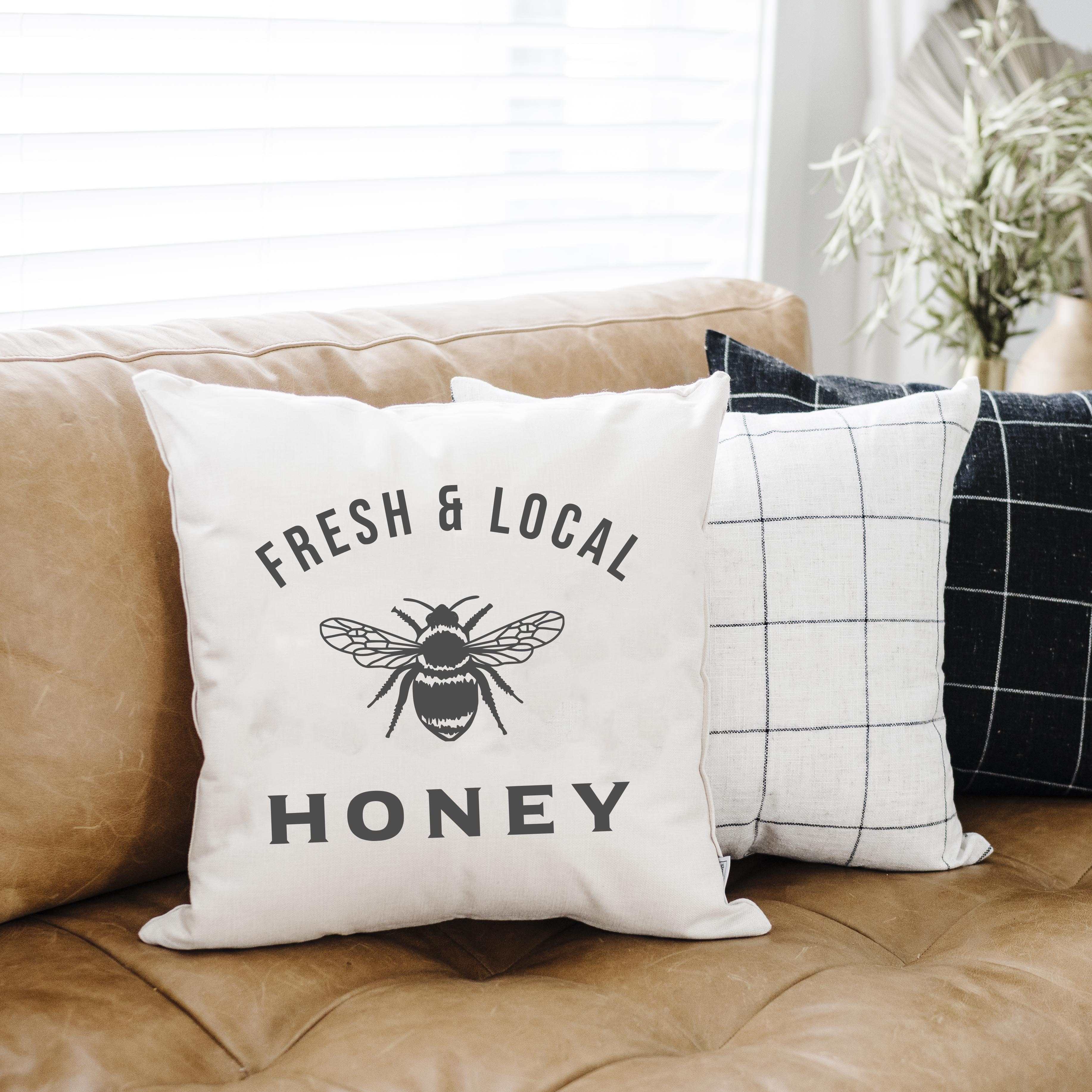 Local Honey- Summer Pillow Cover 18x18 inch Cotton and Crate