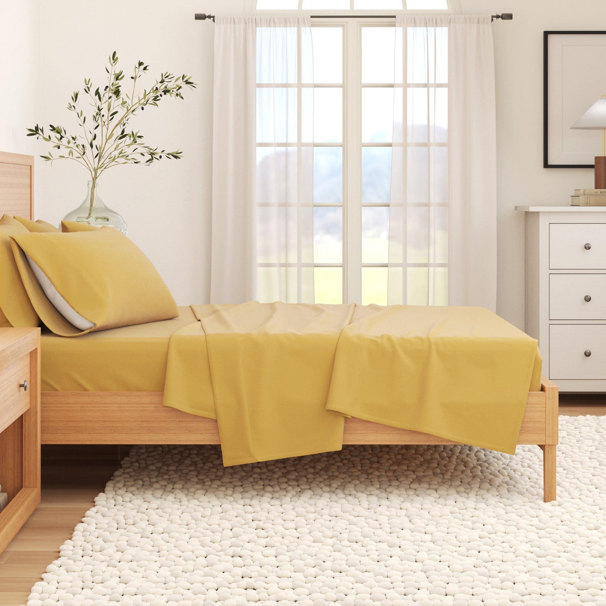 Cotton Solid Flannel Sheet - Nordic Collection Great Bay Home
