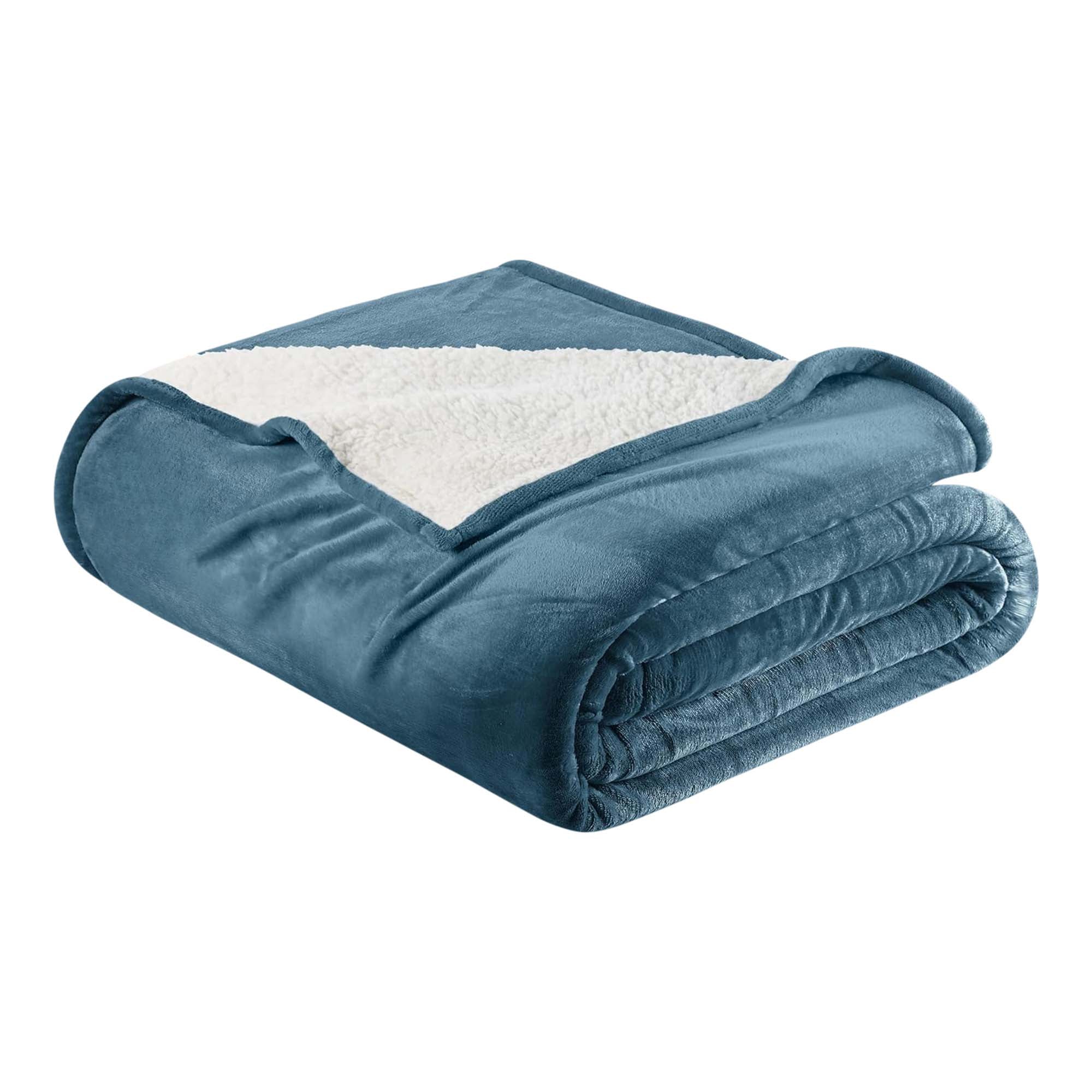 Velvet Plush Sherpa Bed Blanket - Sherpa Fleece Collection Great Bay Home