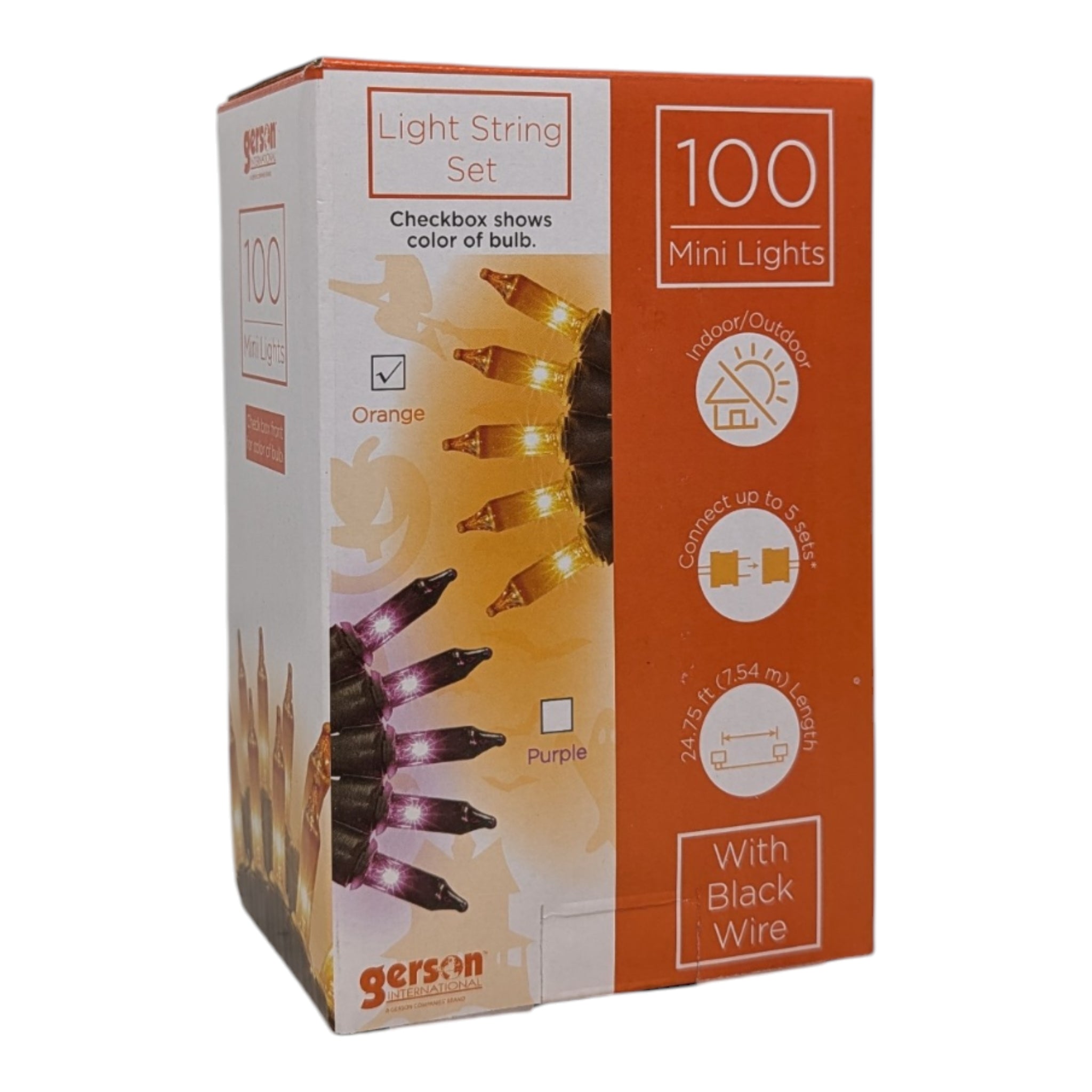 Orange Flame Mini Light String - 100 Lights - 24 Feet long The Country Christmas Loft