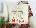 Let it snow- with skis- pillow cover #15 — Fits 18x18 Insert Cotton and Crate