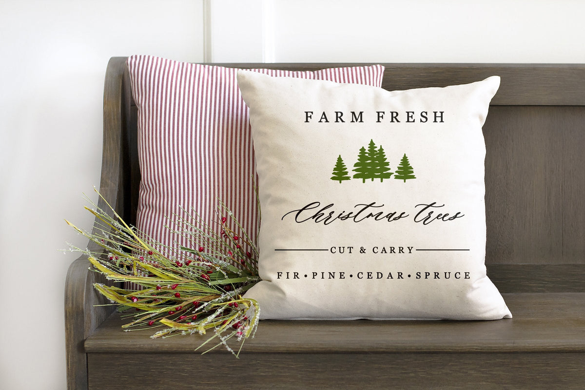 Farm Fresh Christmas Trees- pillow cover #17 — Fits 18x18 Insert Cotton and Crate