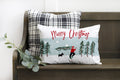 Merry Christmas with Man Carrying Tree- 12x20 inch pillow cover #24 Cotton and Crate