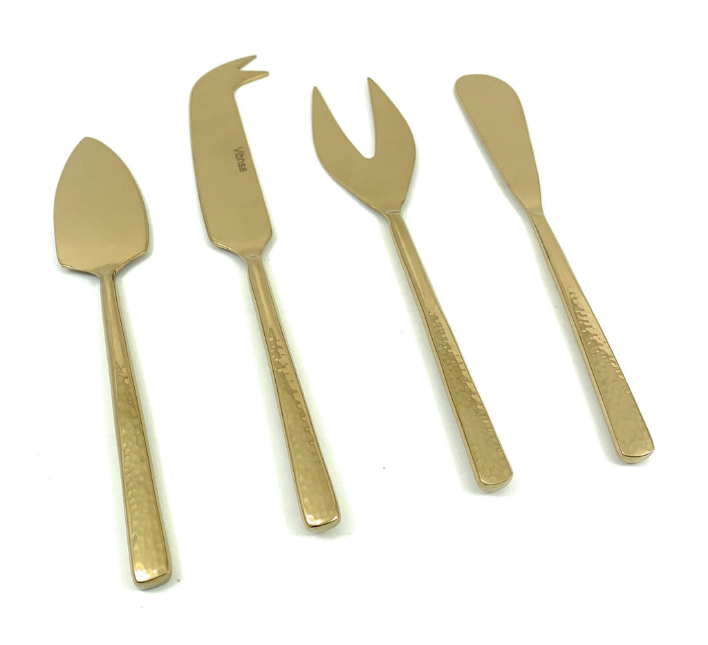 Cheese knives set of 4 Stainless Steel Hammered Vibhsa