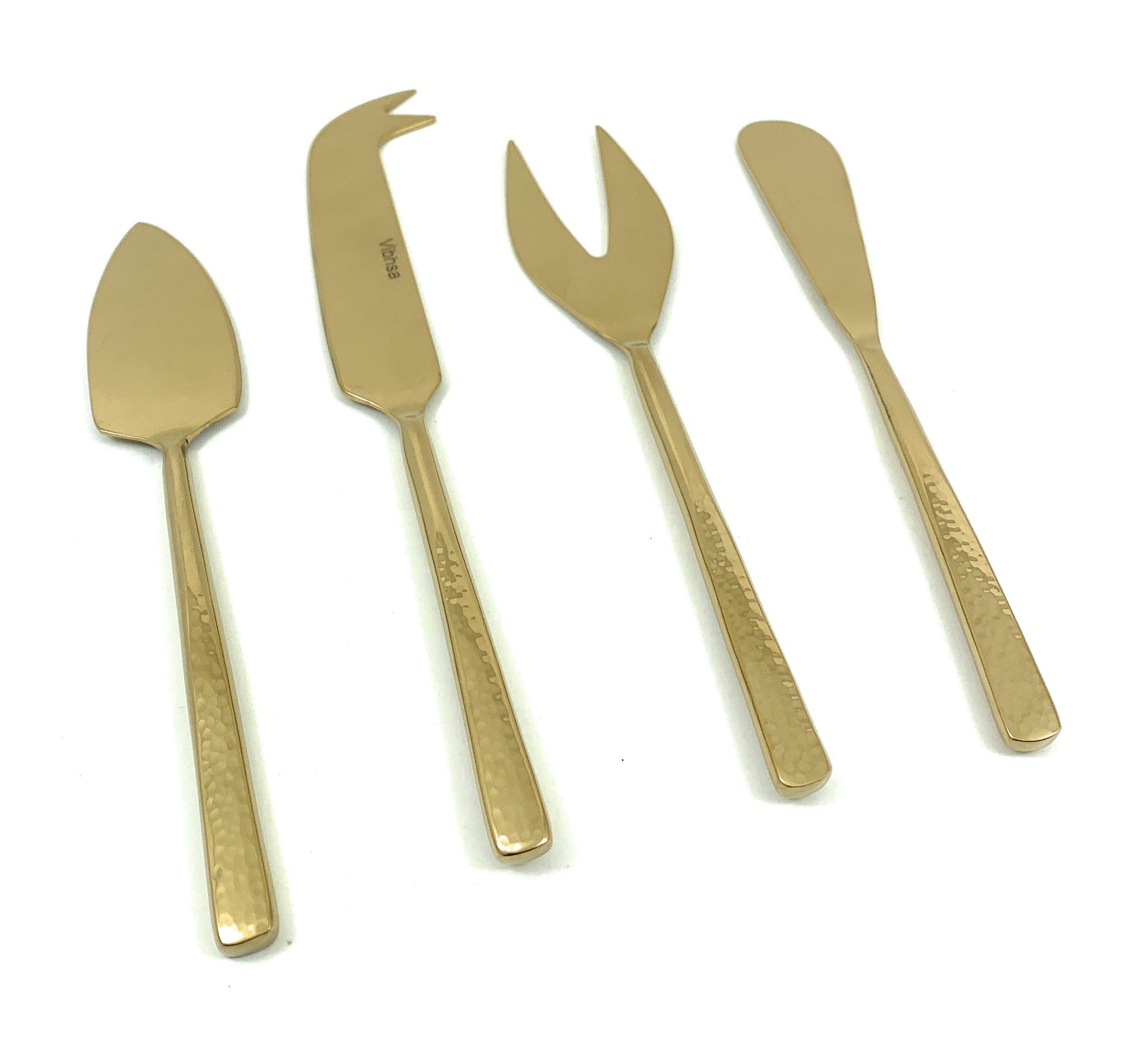 Cheese knives set of 4 Stainless Steel Hammered Vibhsa