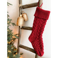 Red Knitted Christmas Stocking Busa Designs