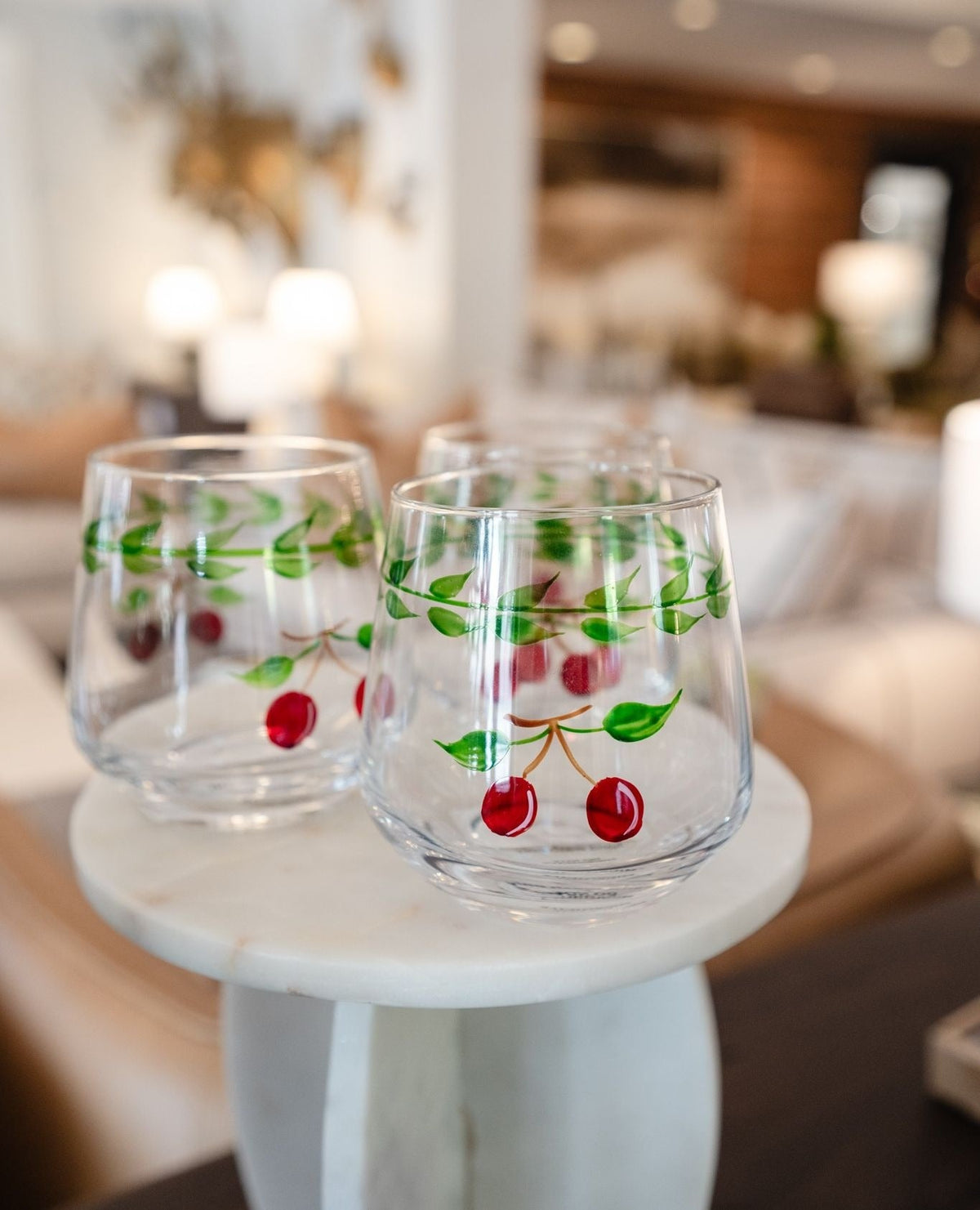 Hand-Painted Cherry Drinking Glass Rust & Cinder