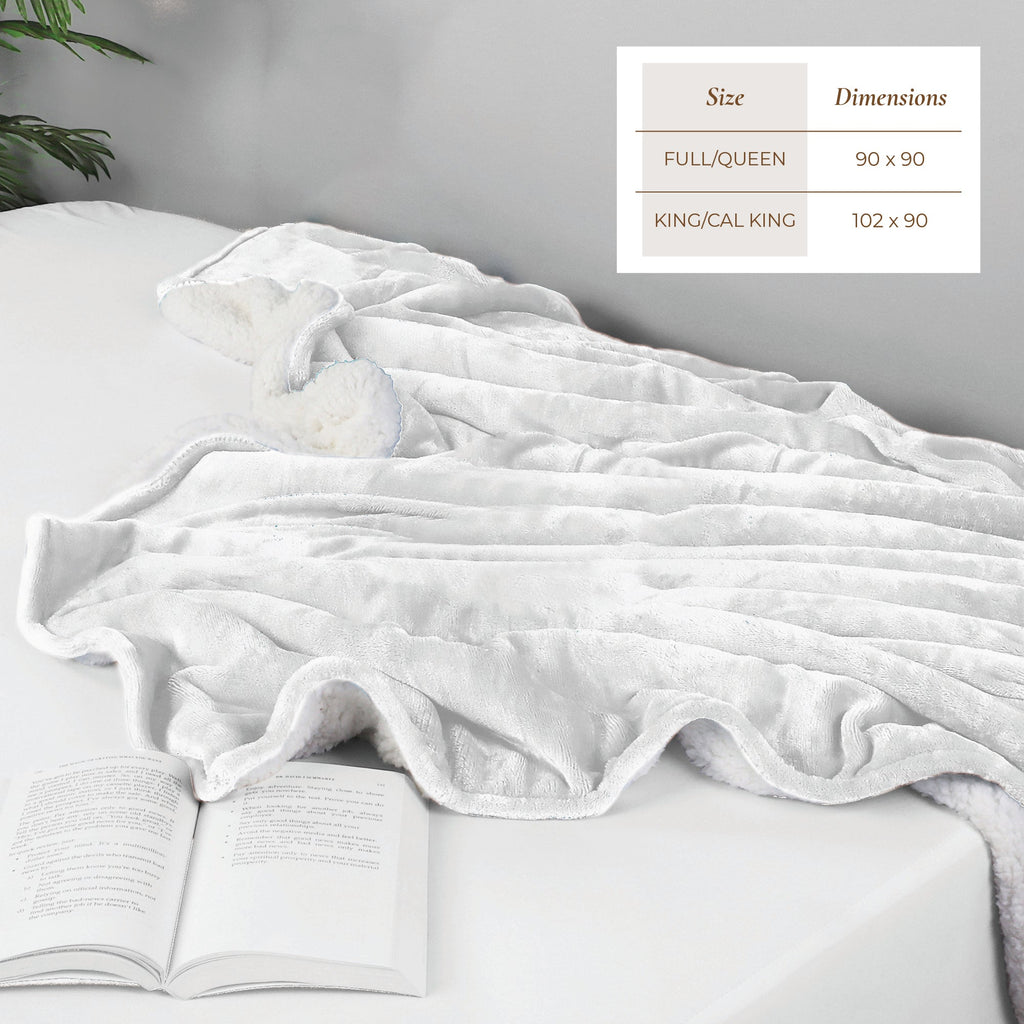 Velvet Plush Sherpa Bed Blanket - Sherpa Fleece Collection Great Bay Home