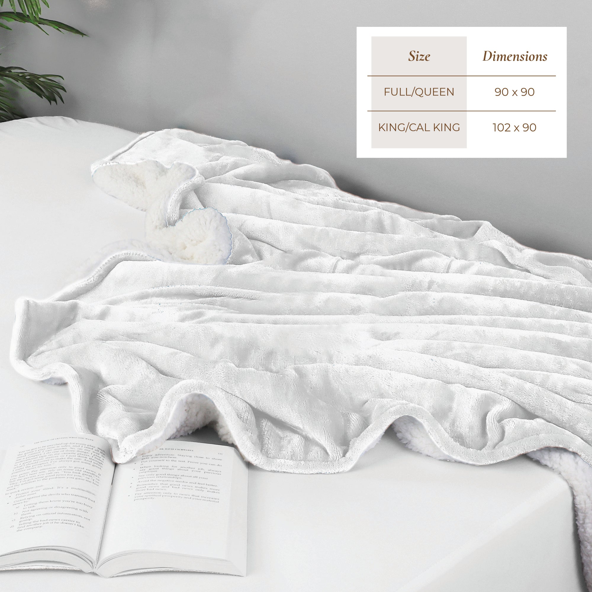 Velvet Plush Sherpa Bed Blanket - Sherpa Fleece Collection Great Bay Home