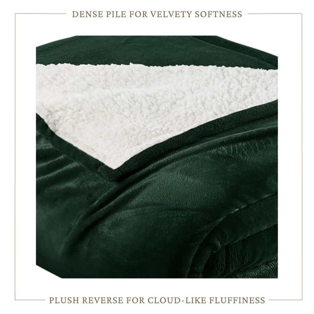 Velvet Plush Sherpa Bed Blanket - Sherpa Fleece Collection Great Bay Home