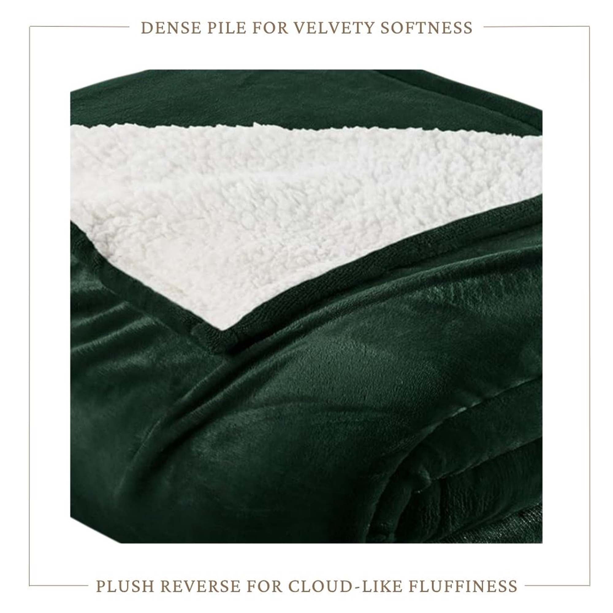 Velvet Plush Sherpa Bed Blanket - Sherpa Fleece Collection Great Bay Home