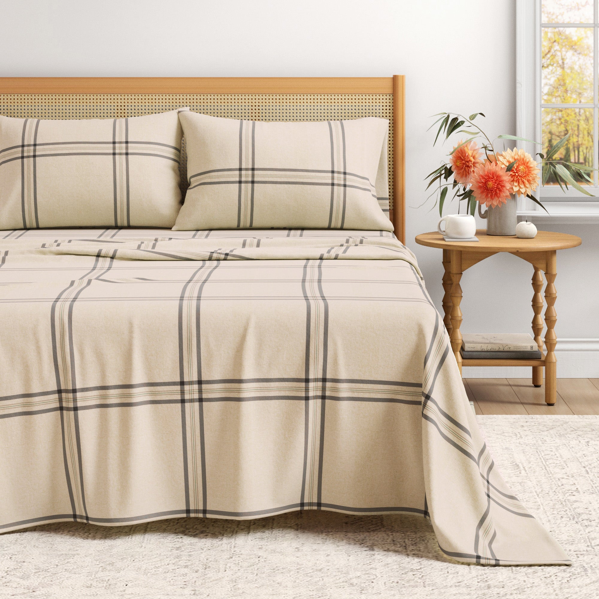 Turkish Cotton Flannel Sheet Set - Plaid & Stripe Collection Great Bay Home