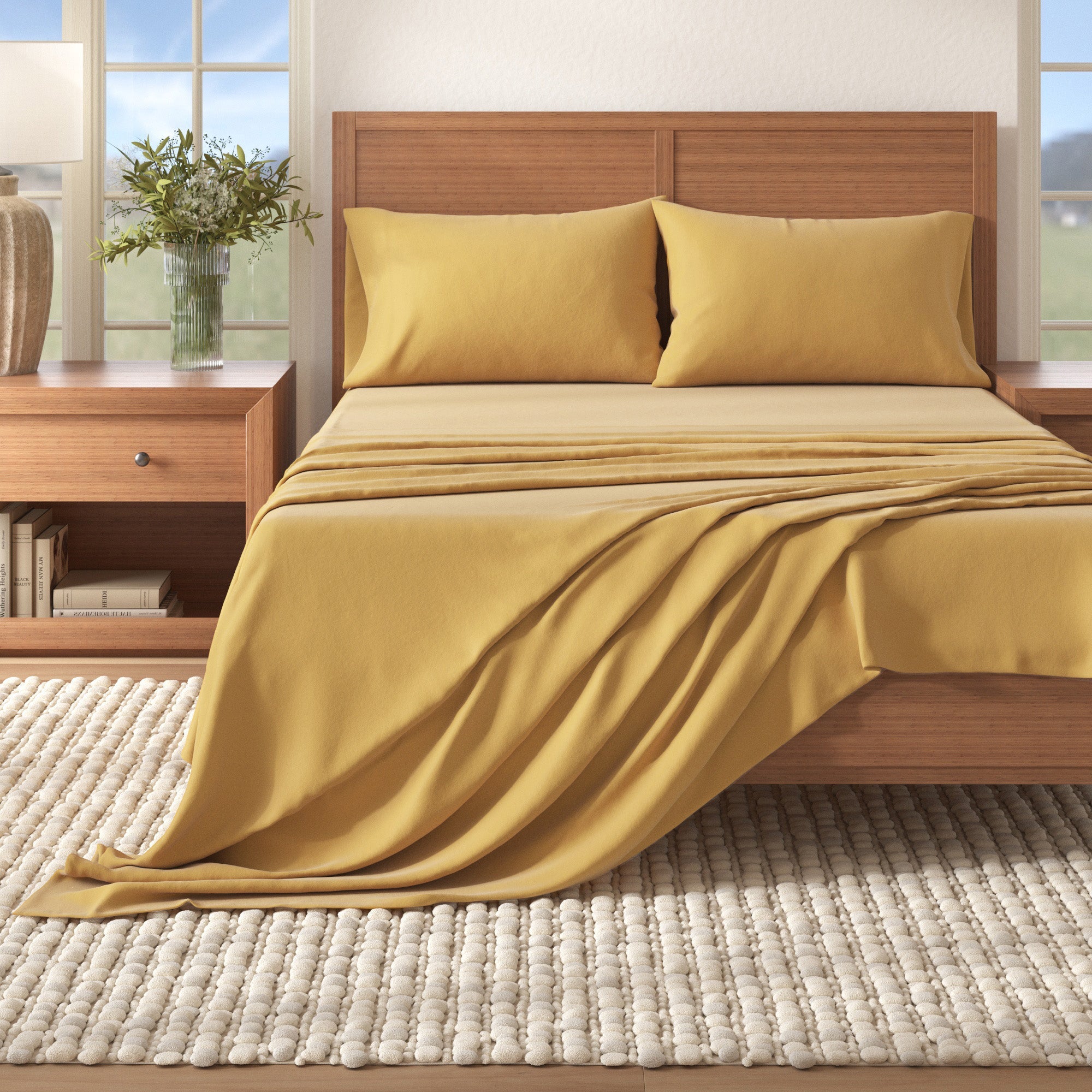 Cotton Solid Flannel Sheet - Nordic Collection Great Bay Home