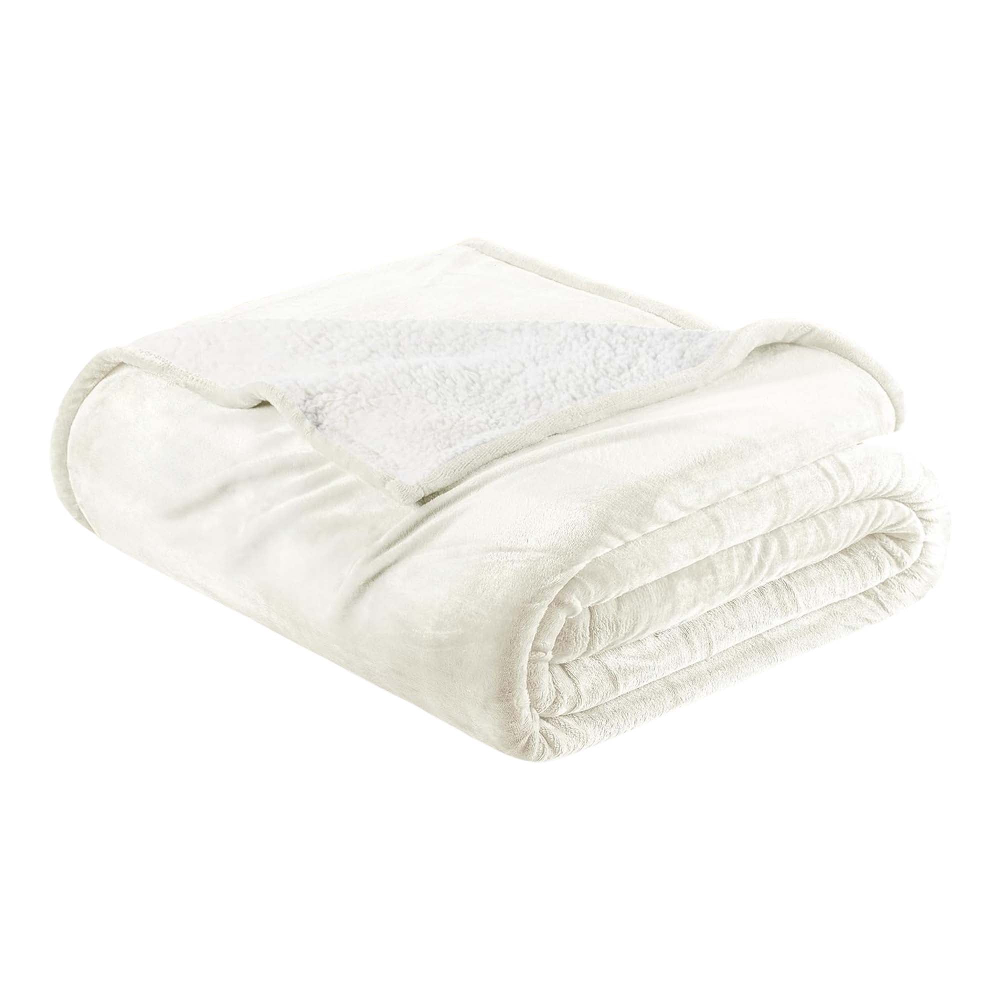 Velvet Plush Sherpa Bed Blanket - Sherpa Fleece Collection Great Bay Home