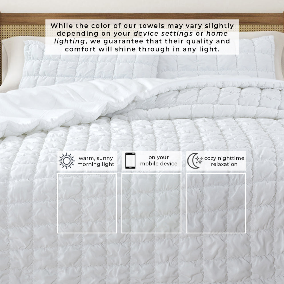 Puff Marshmallow Texture Quilt Set - Marshmallow Collection Great Bay Home
