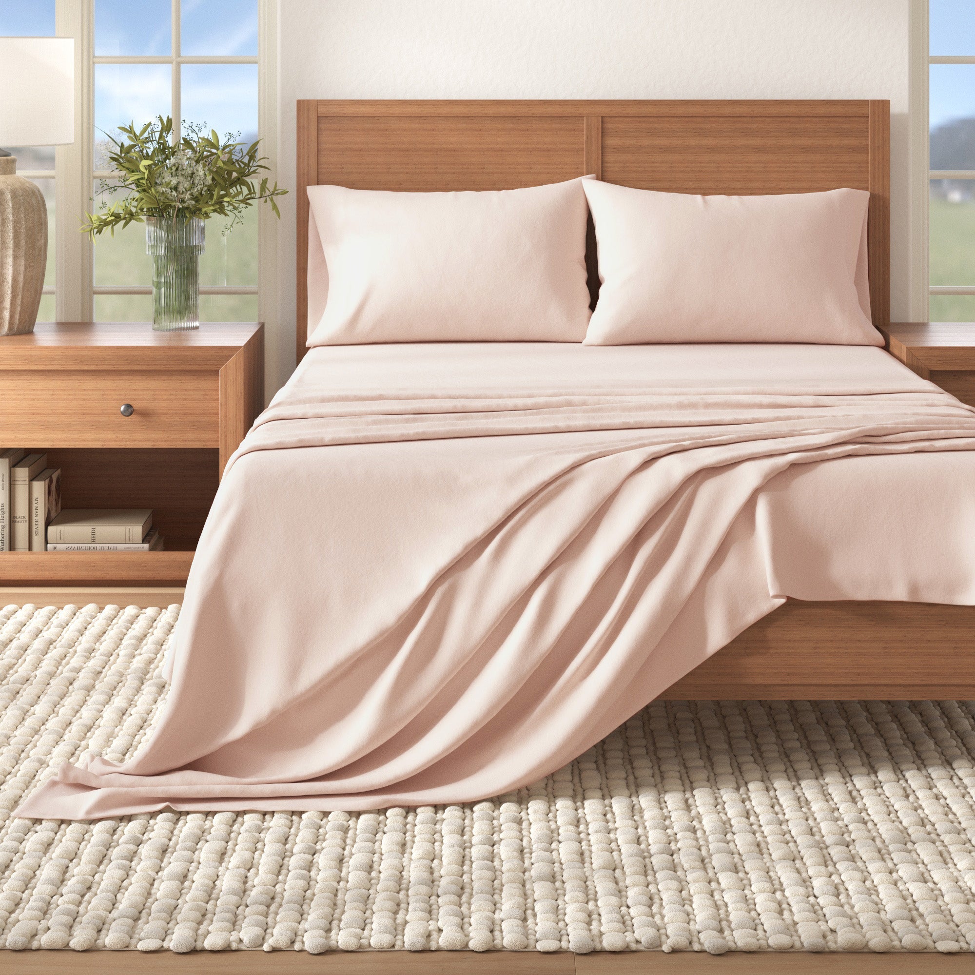Cotton Solid Flannel Sheet - Nordic Collection Great Bay Home