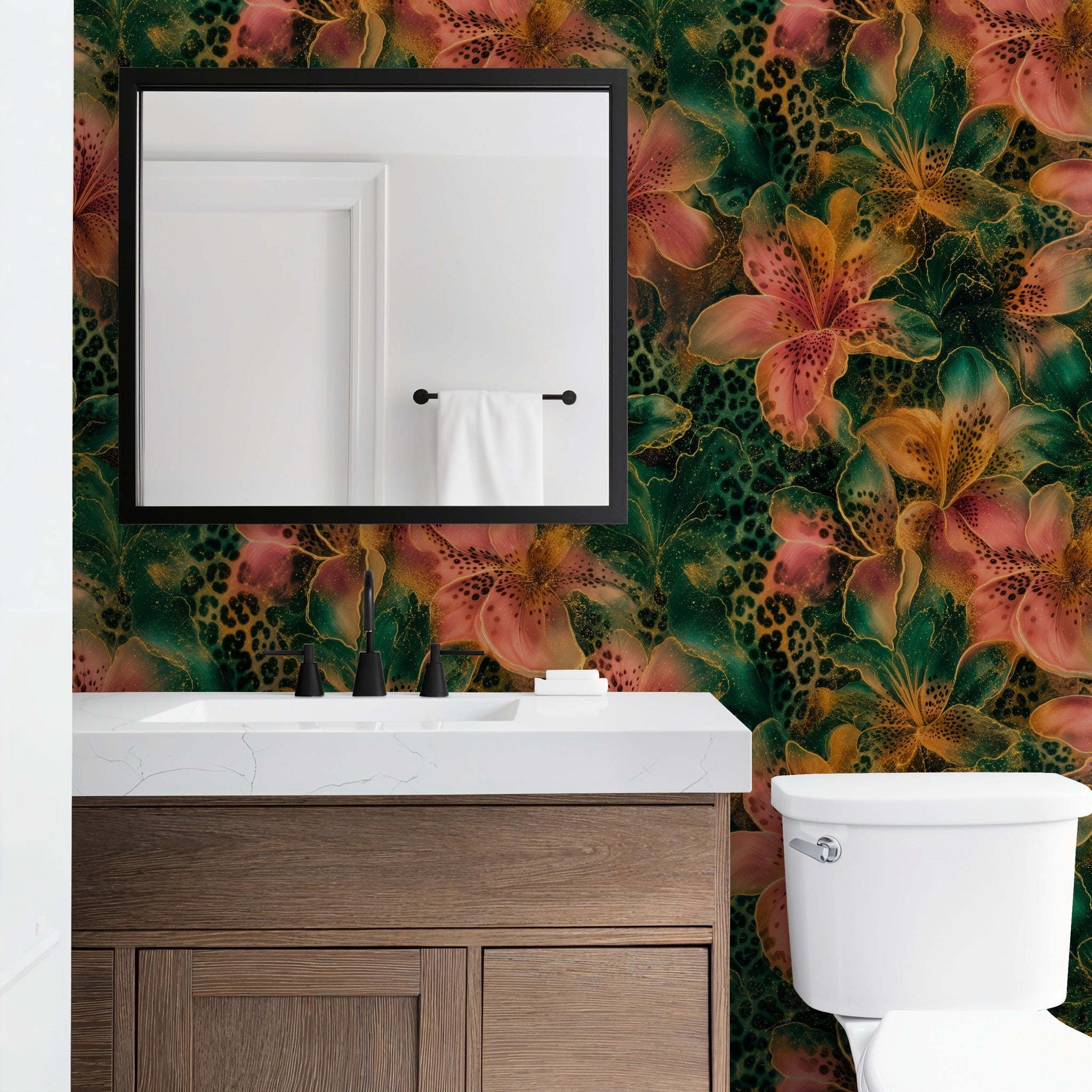 Leopard Lily Wallpaper WALL BLUSH