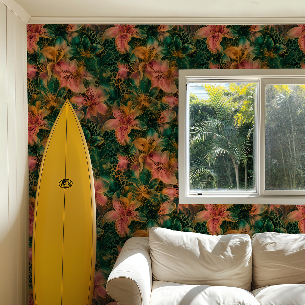 Leopard Lily Wallpaper WALL BLUSH