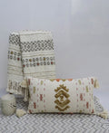 Embroidery Throw Pillow with Tassels 14" X 24" Vibhsa