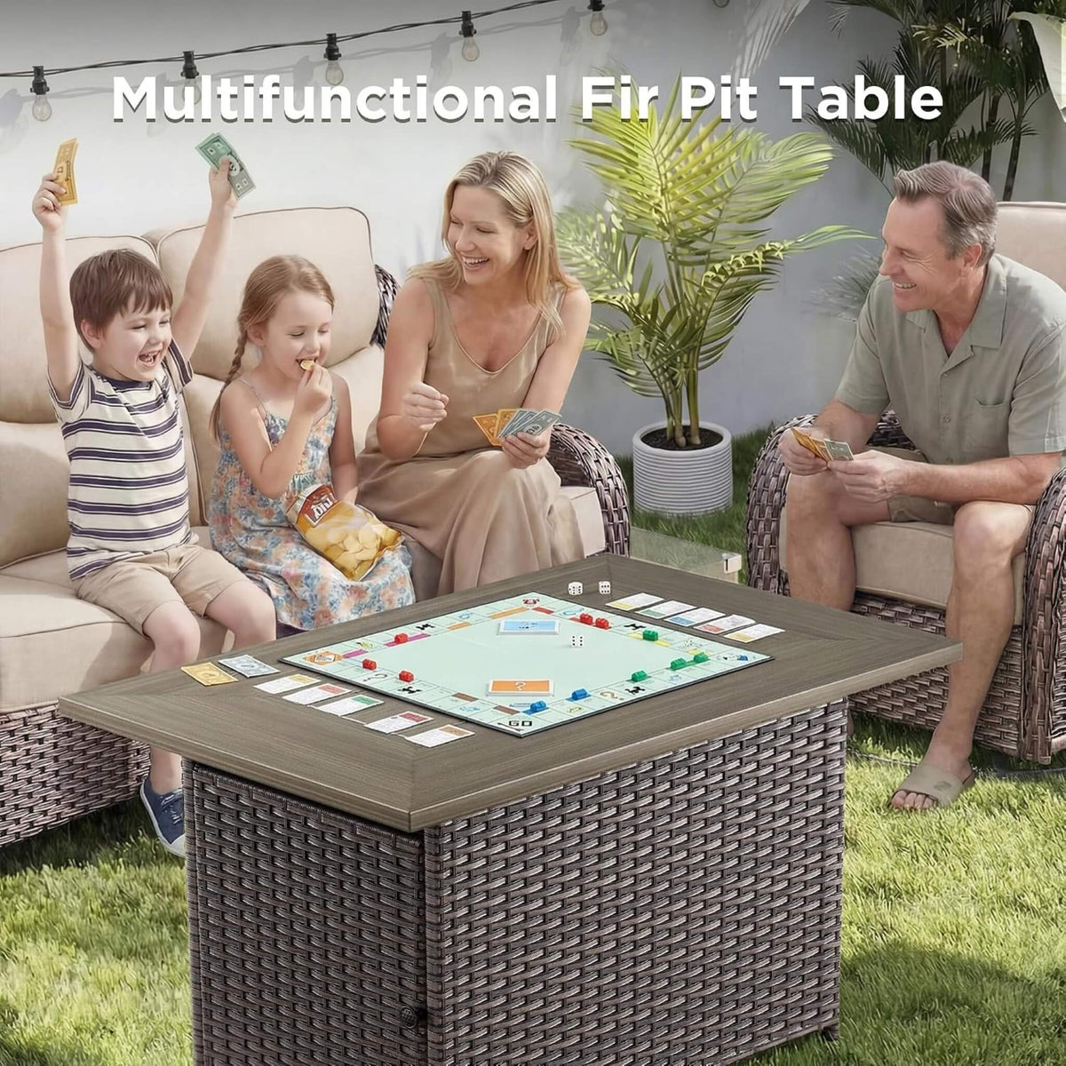 Luxury 10-Piece All-Weather Outdoor Patio Furniture Set With Fire Pit Table (SAK39281) SAKSBY WHOLESALE