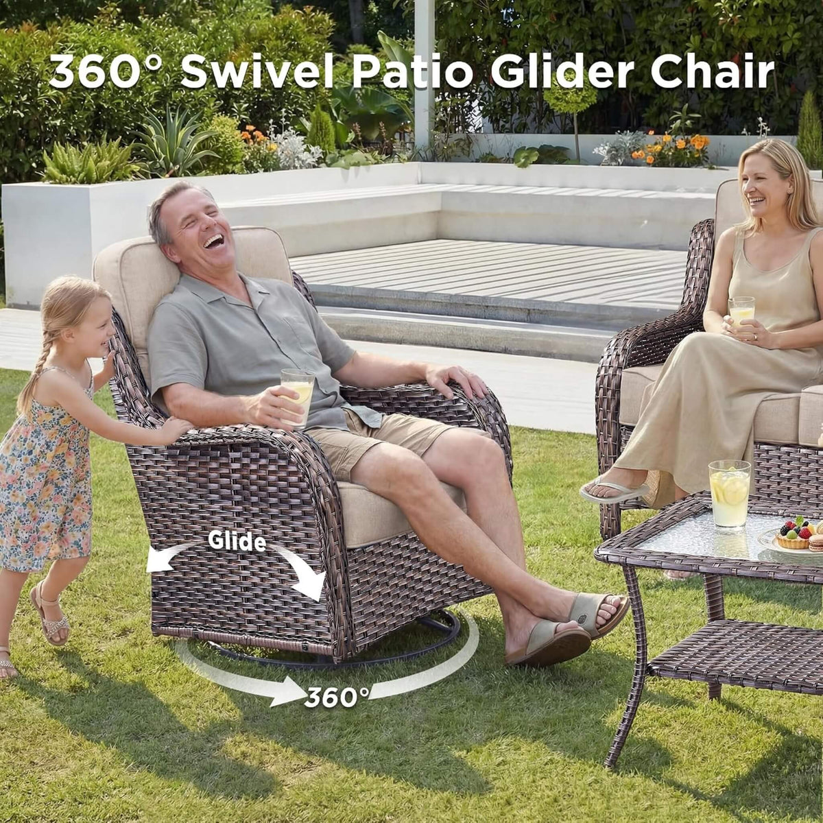 Luxury 8-Piece All-Weather Patio Furniture Set With Fire Pit Table (SAK37512) SAKSBY WHOLESALE