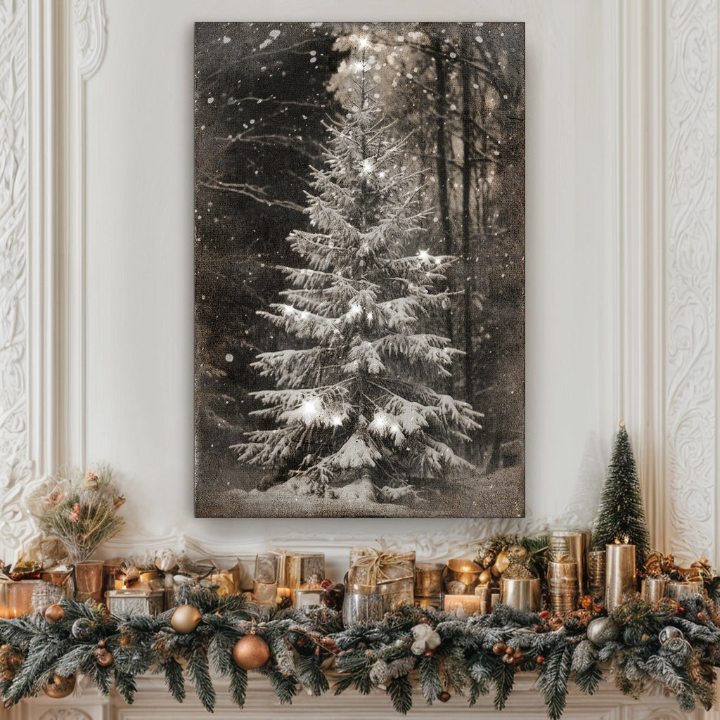 Vintage Christmas Tree Wall Art Tailored Canvases