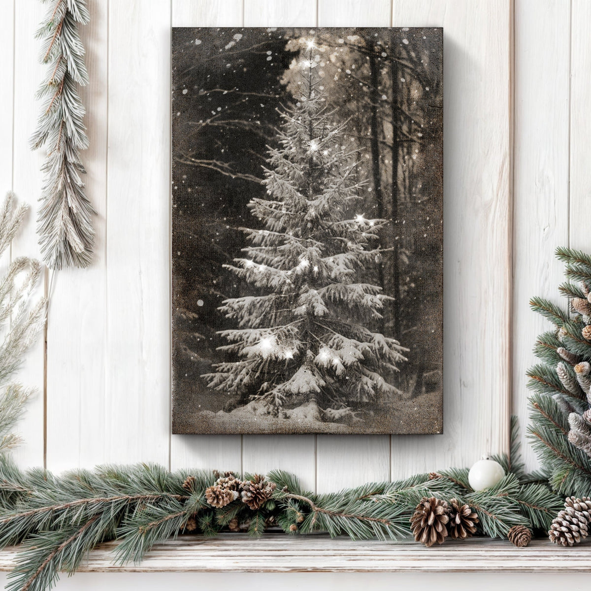 Vintage Christmas Tree Wall Art Tailored Canvases