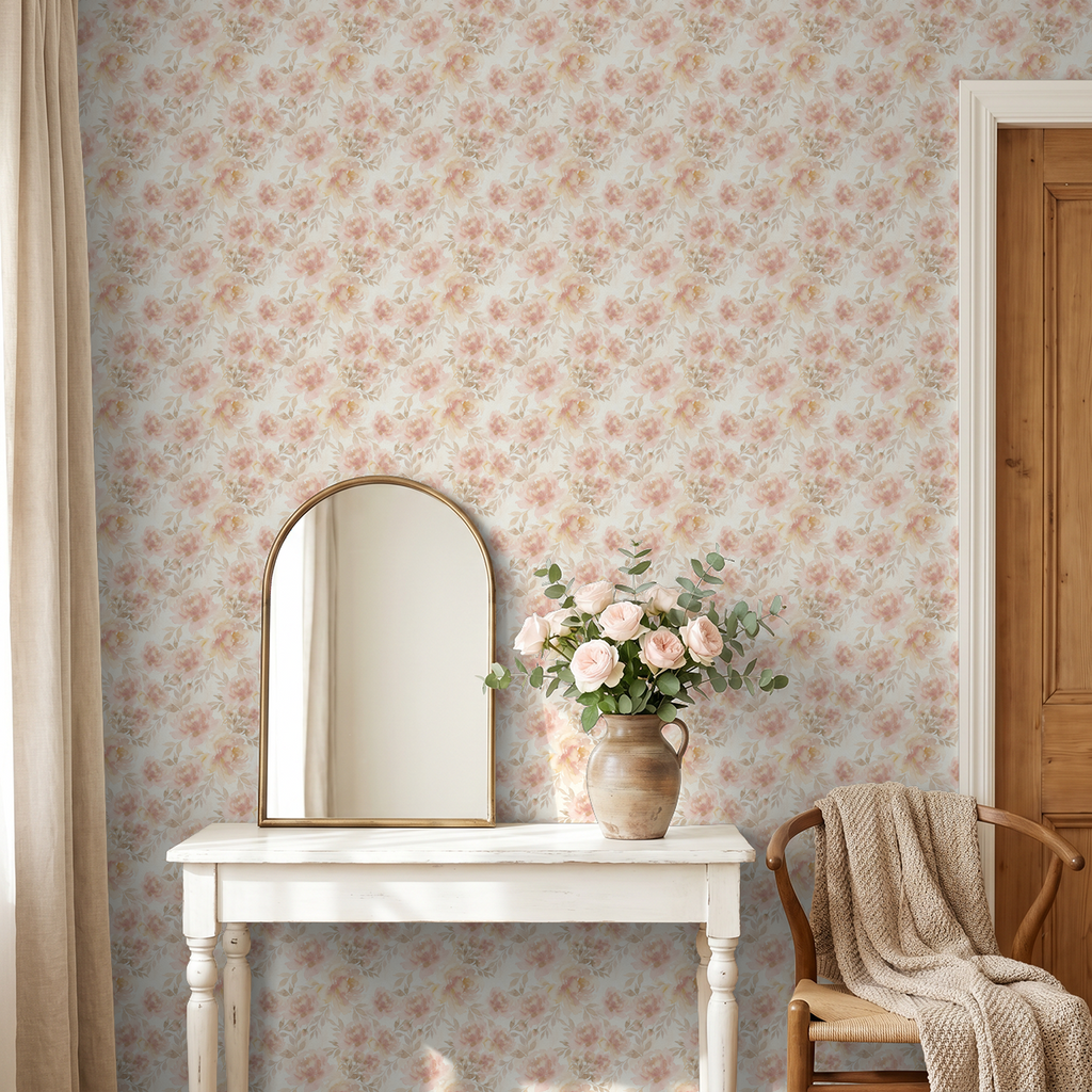 Mabel Floral Wallpaper WALL BLUSH