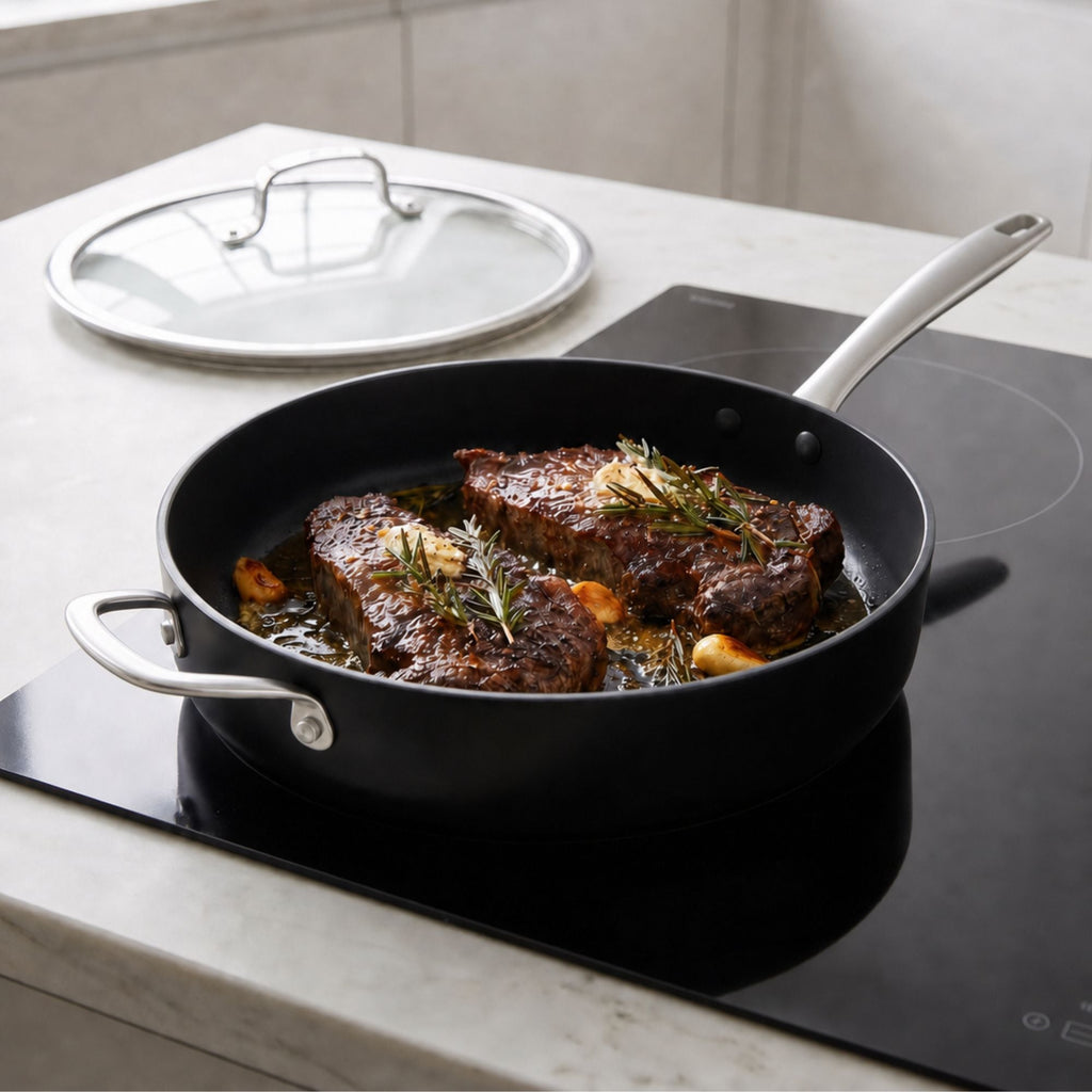 Ceramic Nonstick Sauté Pan with Lid, 4-Qt Alva Cookware