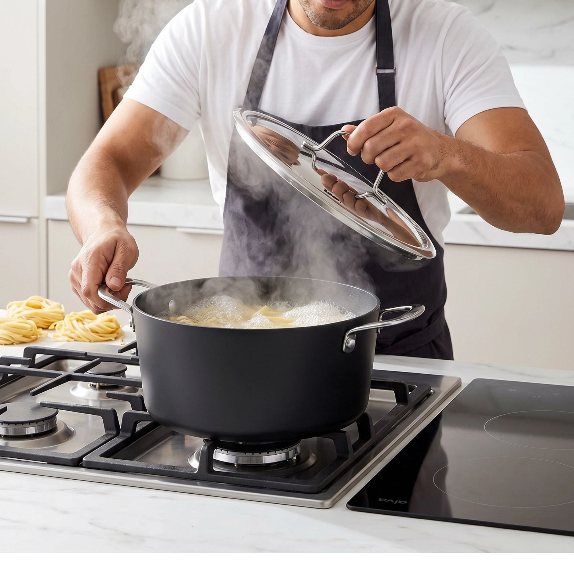 Ceramic Nonstick Stock Pot with Lid, 4.5-Qt Alva Cookware