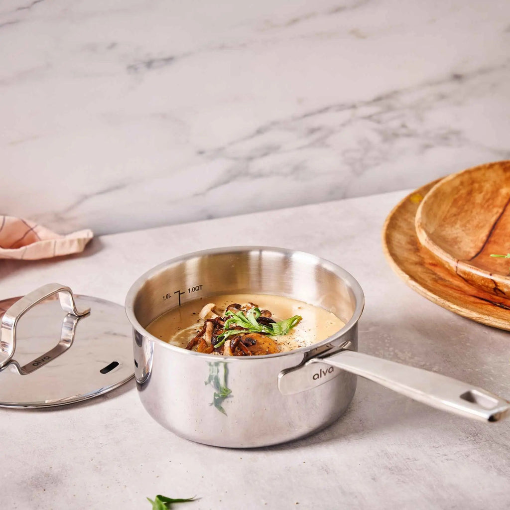 5-Ply Stainless Steel Saucepan with Lid Alva Cookware
