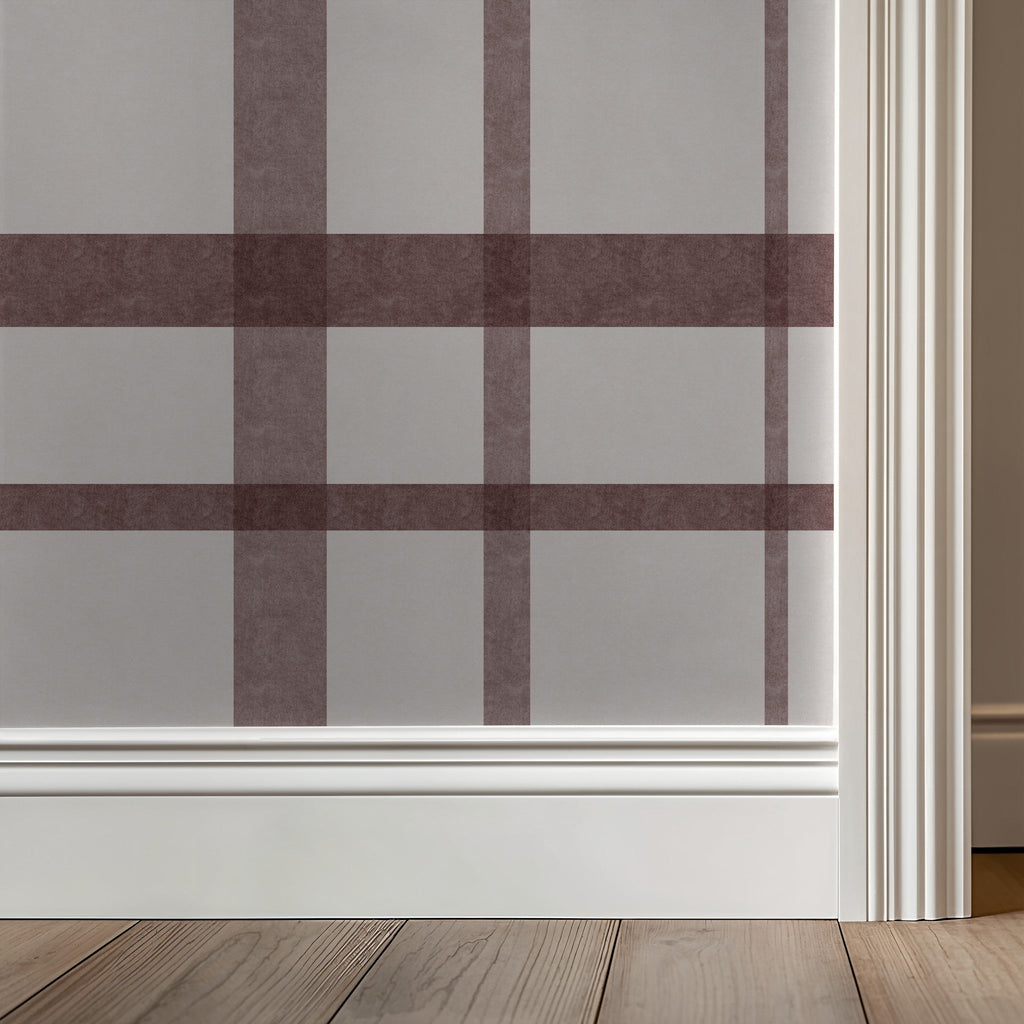 Ashford Plaid (Maroon) Wallpaper WALL BLUSH