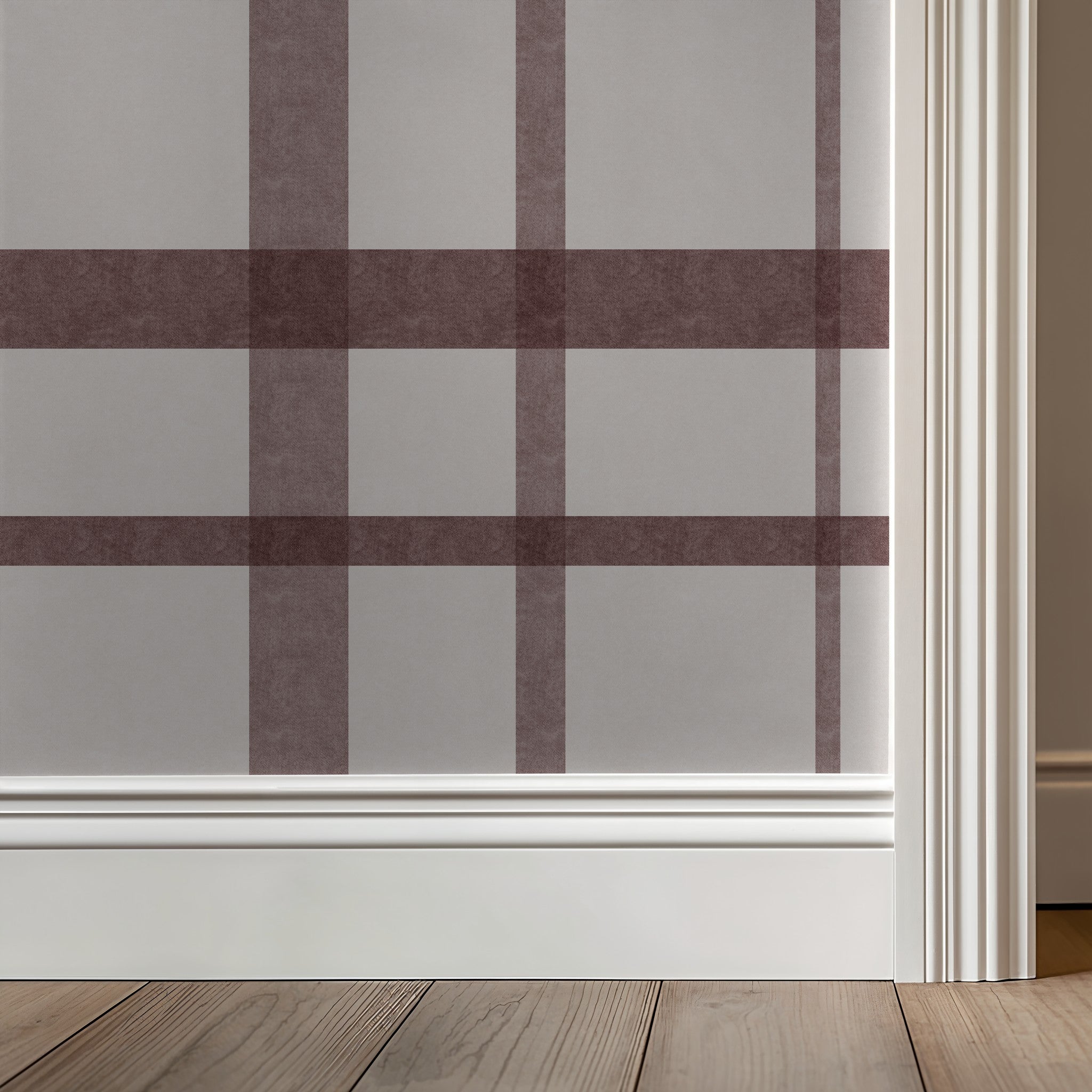 Ashford Plaid (Maroon) Wallpaper WALL BLUSH