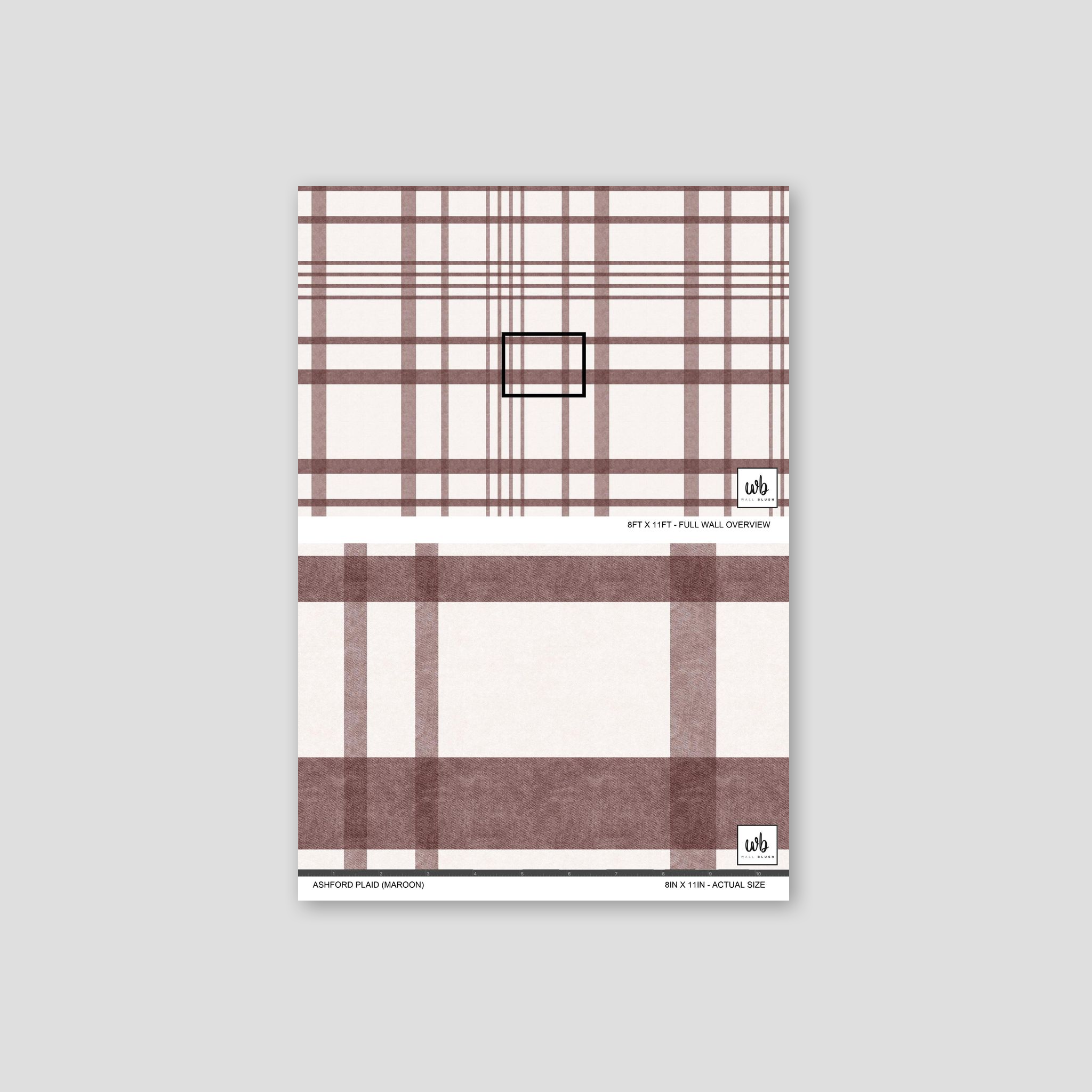 Ashford Plaid (Maroon) Wallpaper WALL BLUSH