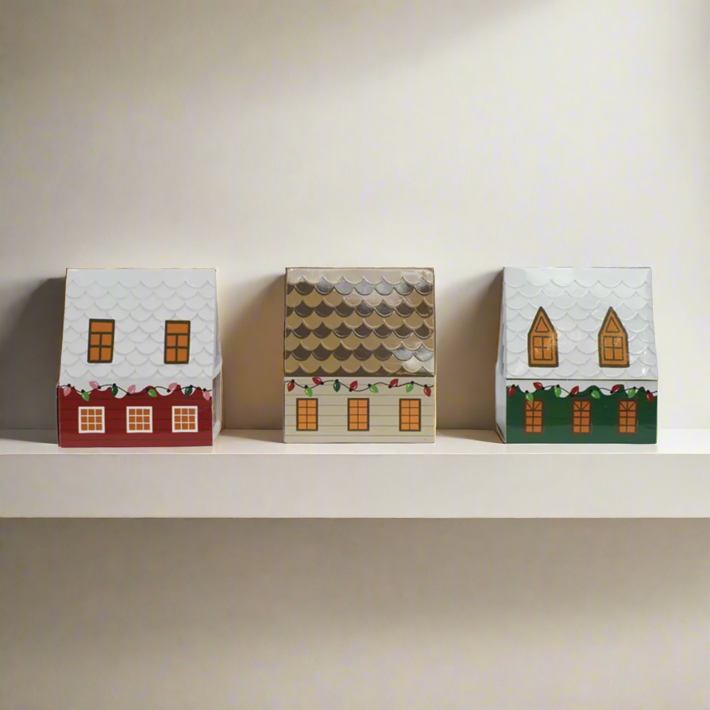 Brown Roof Safety Matches in House Shaped Matchbox Branches Designs