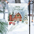 Merry Christmas Barn Christmas Garden Flag 12x18 inch Cotton and Crate