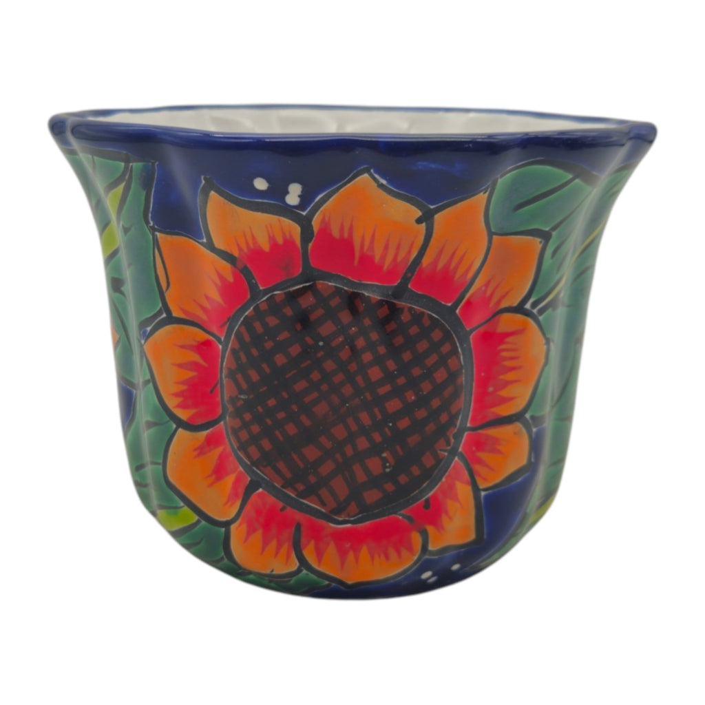 Mexican Talavera Sunflower Pot | Handmade Ceramic Planter The Talavera Hub