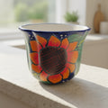 Mexican Talavera Sunflower Pot | Handmade Ceramic Planter The Talavera Hub