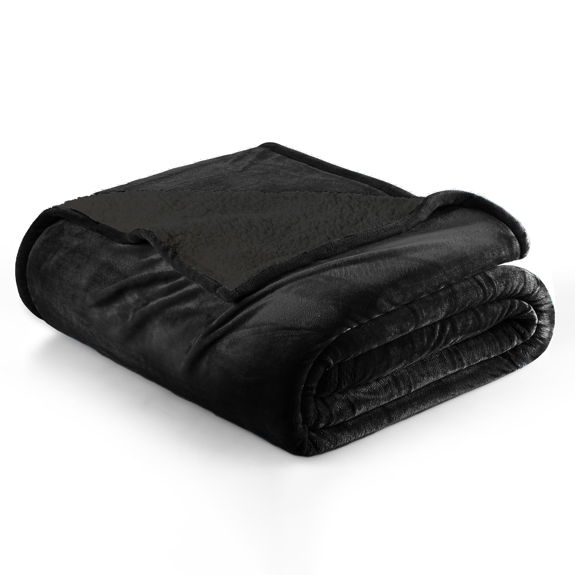 Velvet Plush Sherpa Bed Blanket - Sherpa Fleece Collection Great Bay Home